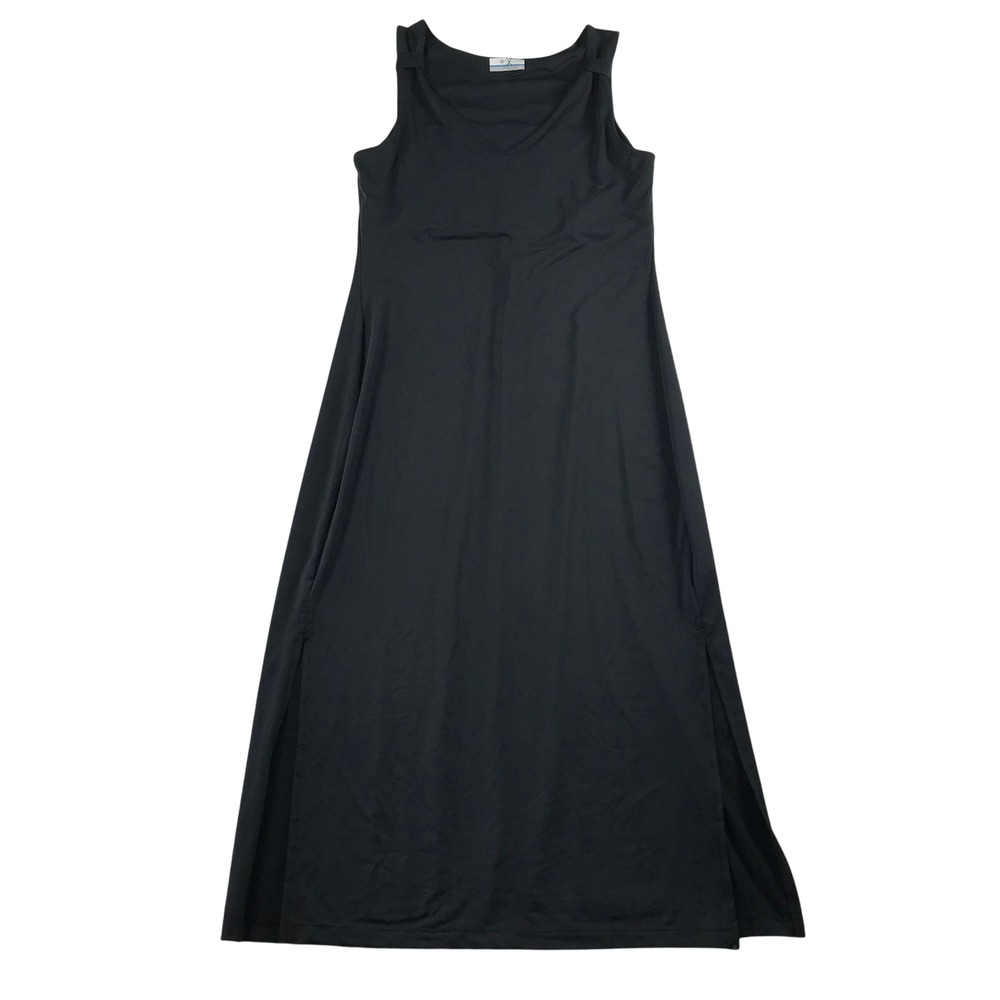 Columbia Sportswear Black V-Neck Sleeveless Side Slit Maxi Dress AK2447 Small